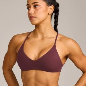 Oner Active EasyLift Ultra Minimal Bralette w/Gray Logo - Velvet Mocha, size XS
